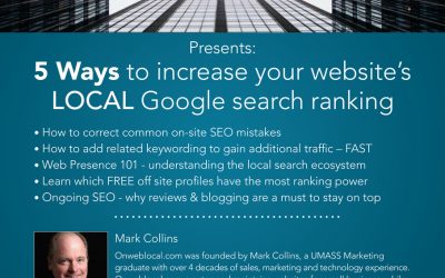 April 3, 2018: 5 Ways to Increase Your Websites Local Google Search Ranking